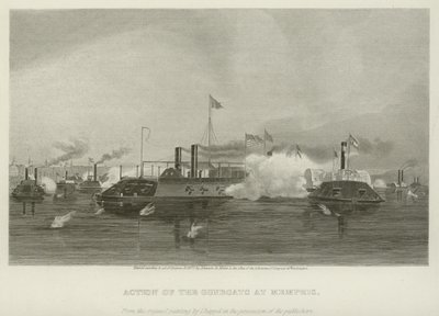 Action of the Gunboats at Memphis, 1862 by Alonzo Chappel